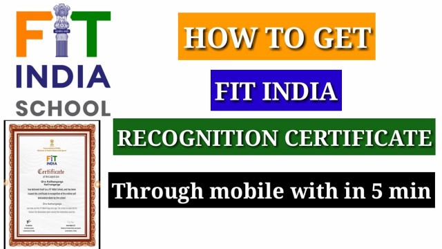 'HOW TO GET FIT INDIA RECOGNITION CERTIFICATE ॥FIT INDIA ॥'