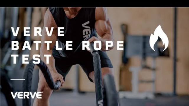 'Athlete Adam Mansy using the new VERVE Nylon Battle Rope'