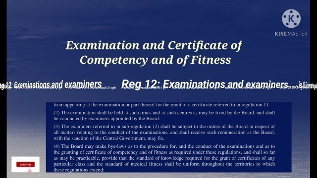 'CMR 2017 (Chapter III: Examination and Certificate of Competency and of Fitness)'