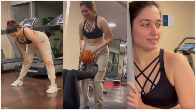 'Actress Tamanna Exclusive Visuals Gym Workout Video  | TFPC'