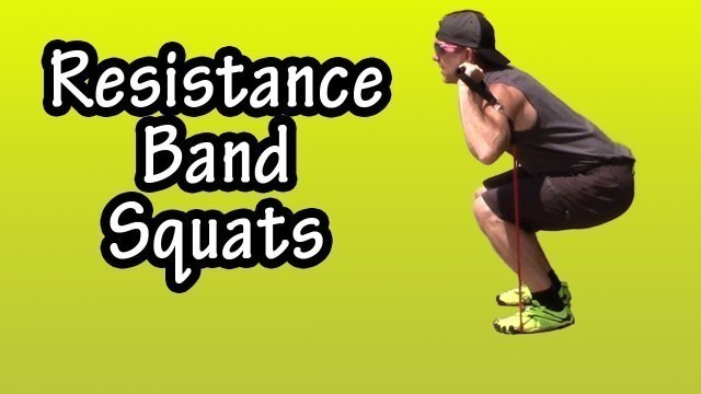 'Beginner Resistance Band Squats - How To Do Squats With A Resistance Band'