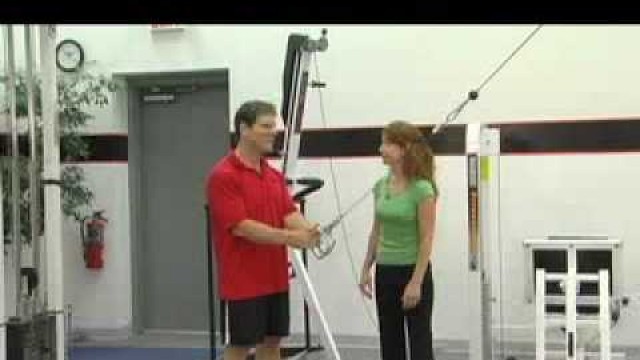 'Cincinnati personal fitness trainer works deltoids with Kim Martin.'