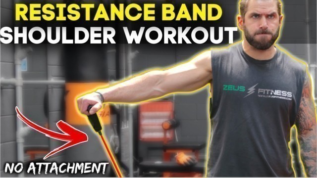 '10 min Resistance Band Shoulder Workout No Attachment'