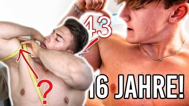 'Bizeps Vergleich mit 16 jährigen Manuel Haas! Das ist ein richtiges Workout, bro'